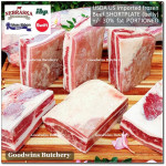 Beef belly samcan SHORTPLATE USDA US CHOICE SWIFT (black label) frozen +/- 30% FAT PORTIONED CUT for CUSTOM SLICE +/- 1 kg/pc (price/kg)